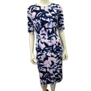 London Style Collection Womens Abstract Floral Print Midi Dress Size‎ 8